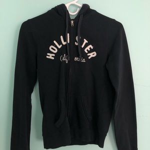 black Hollister zip up sweatshirt